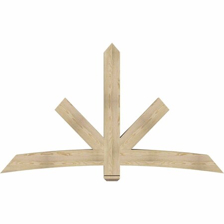 Ekena Millwork Alberta Rough Sawn Timber Gable Bracket, Douglas Fir, 84"W x 49"H x 6"D x 6"F, 14/12 Pitch GBW084X49X0606ALB00RDF